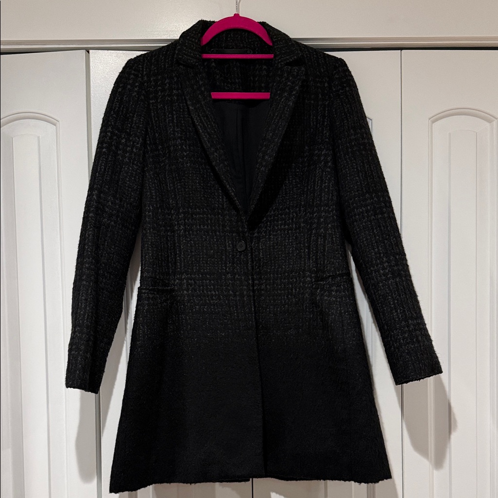 All Saints Ombr Tula Black Textured Blazer Jacket Size 6